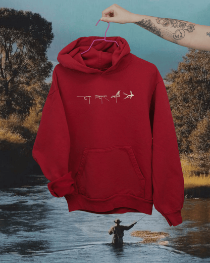 "Fly Tie" Hoodie in Red