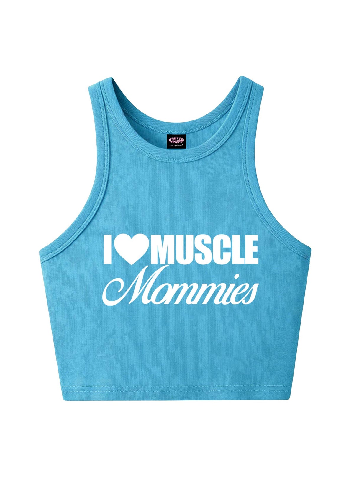 I Love Muscle Mommies Y2K Crop Tank Top Cherrykitten