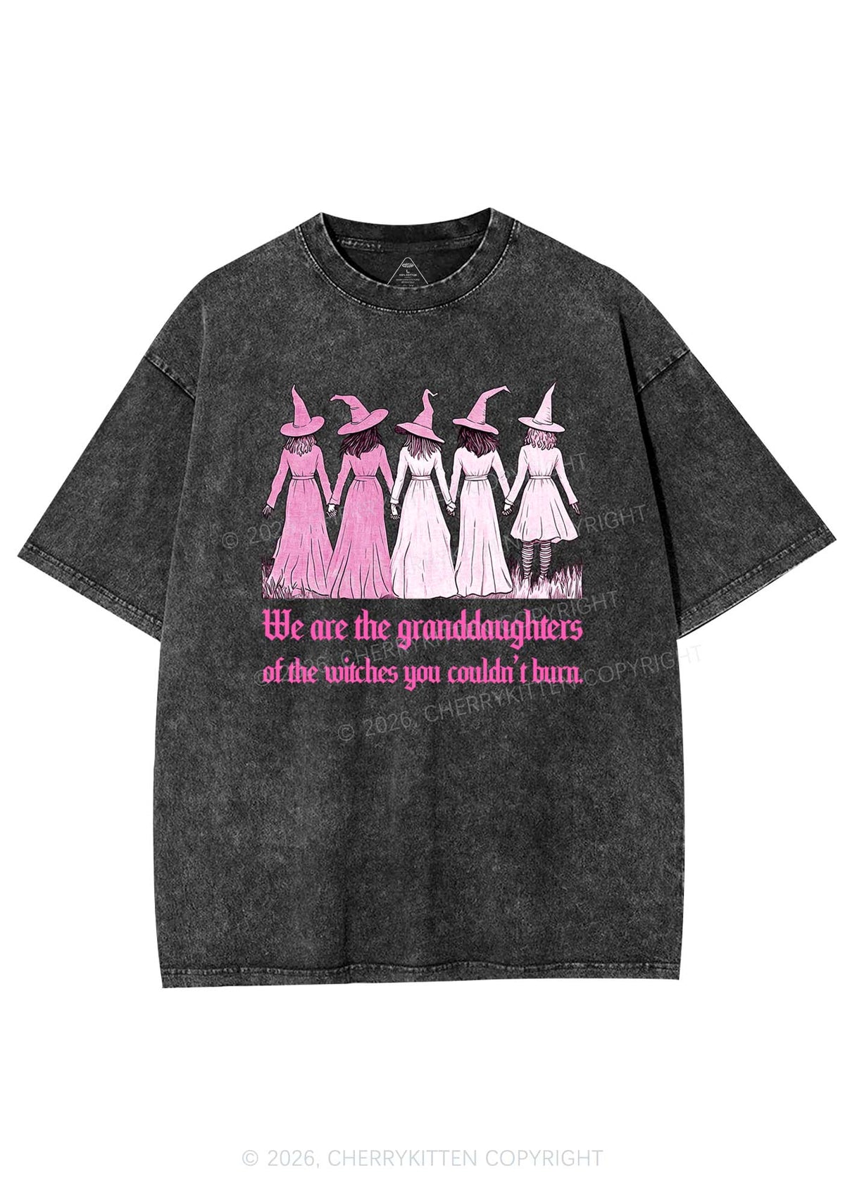 Halloween Witches Granddaughters Y2K Shirts Washed Tee Cherrykitten