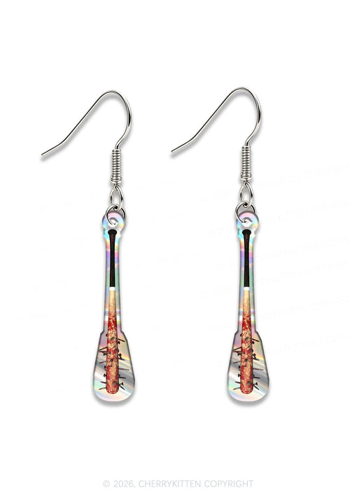 Halloween Baseball Bat Y2K Acrylic Earrings Cherrykitten