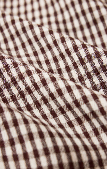 Flared Gingham Jumpsuit Chocolate Cherry