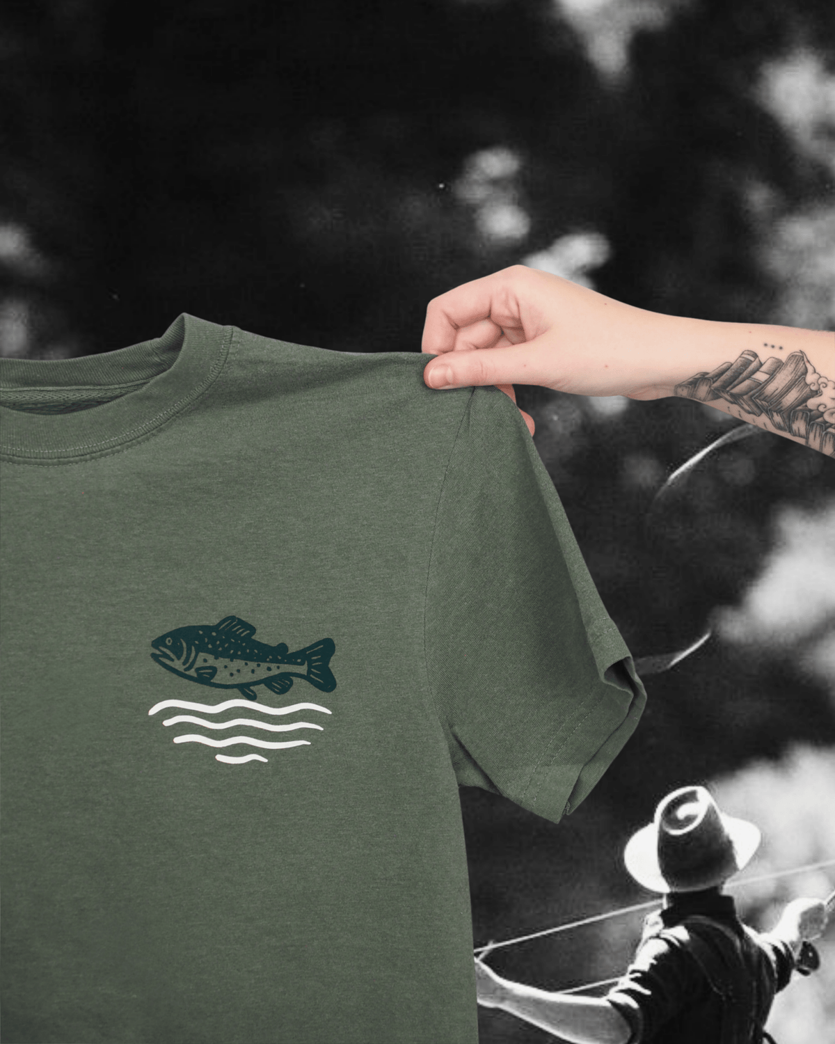 "Wild Trout" Tee in Green
