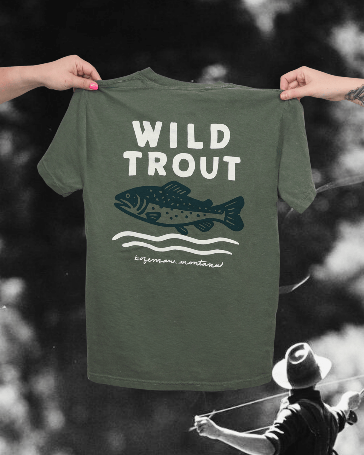 "Wild Trout" Tee in Green