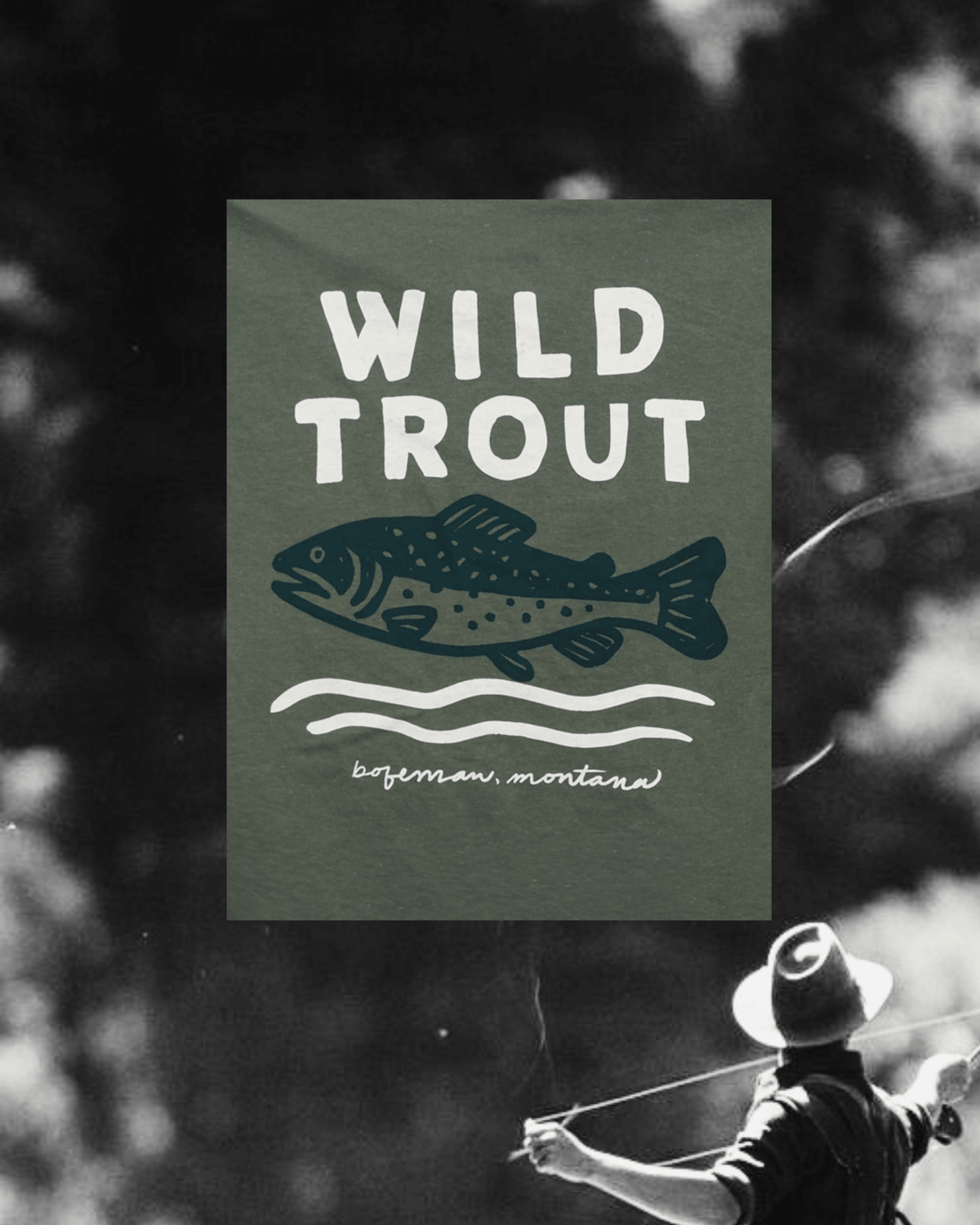 "Wild Trout" Tee in Green