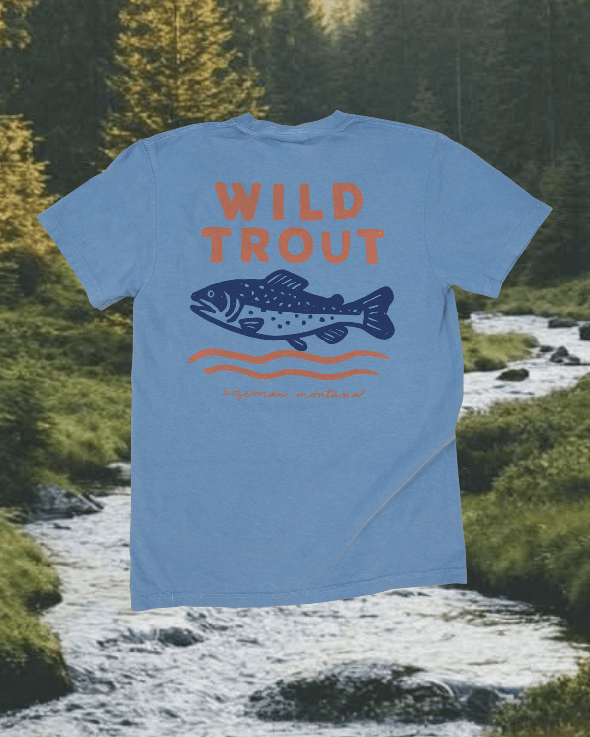 "Wild Trout" Tee in Blue