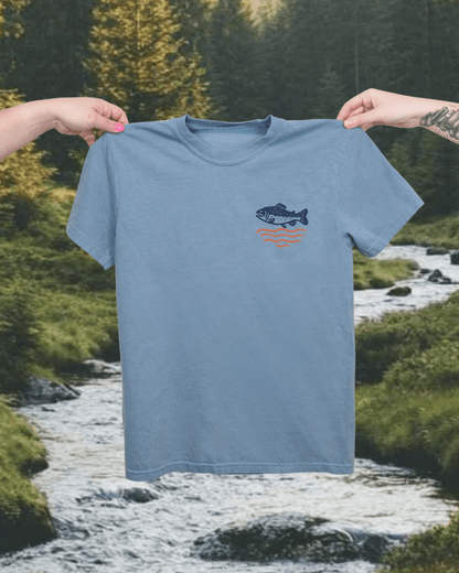 "Wild Trout" Tee in Blue