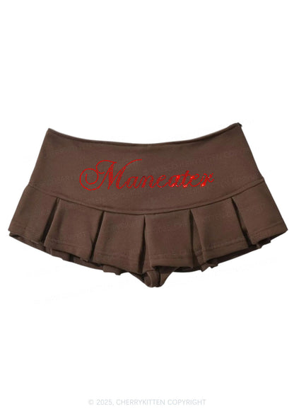 Rhinestone Maneater Y2K Mini Pleated Skirts Cherrykitten