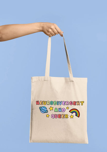 Neurodivergent And Queer Canvas Tote Bag