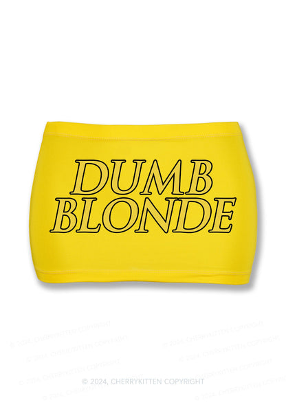 Dumb Blonde Y2K Mini Hip Skirt Cherrykitten