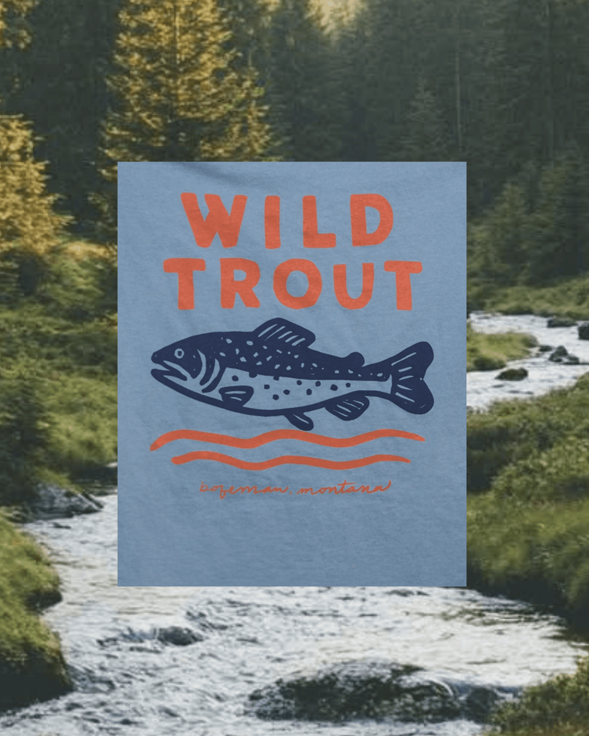 "Wild Trout" Tee in Blue