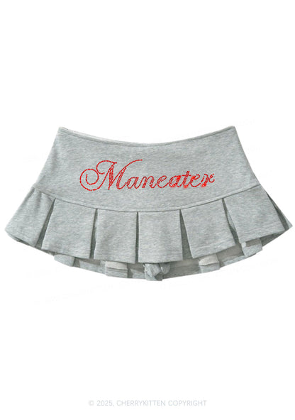 Rhinestone Maneater Y2K Mini Pleated Skirts Cherrykitten