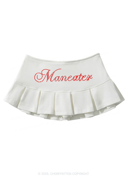 Rhinestone Maneater Y2K Mini Pleated Skirts Cherrykitten