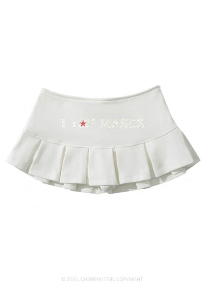 Rhinestone I Top Mascs Pride Y2K Mini Pleated Skirts Cherrykitten