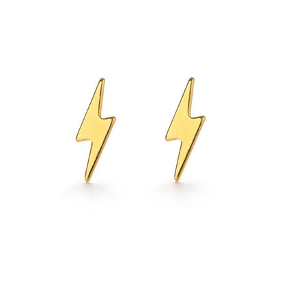 Lightning Bolt Studs - Gold