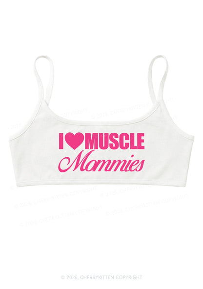 I Love Muscle Mommies Y2K Super Crop Cami Cherrykitten