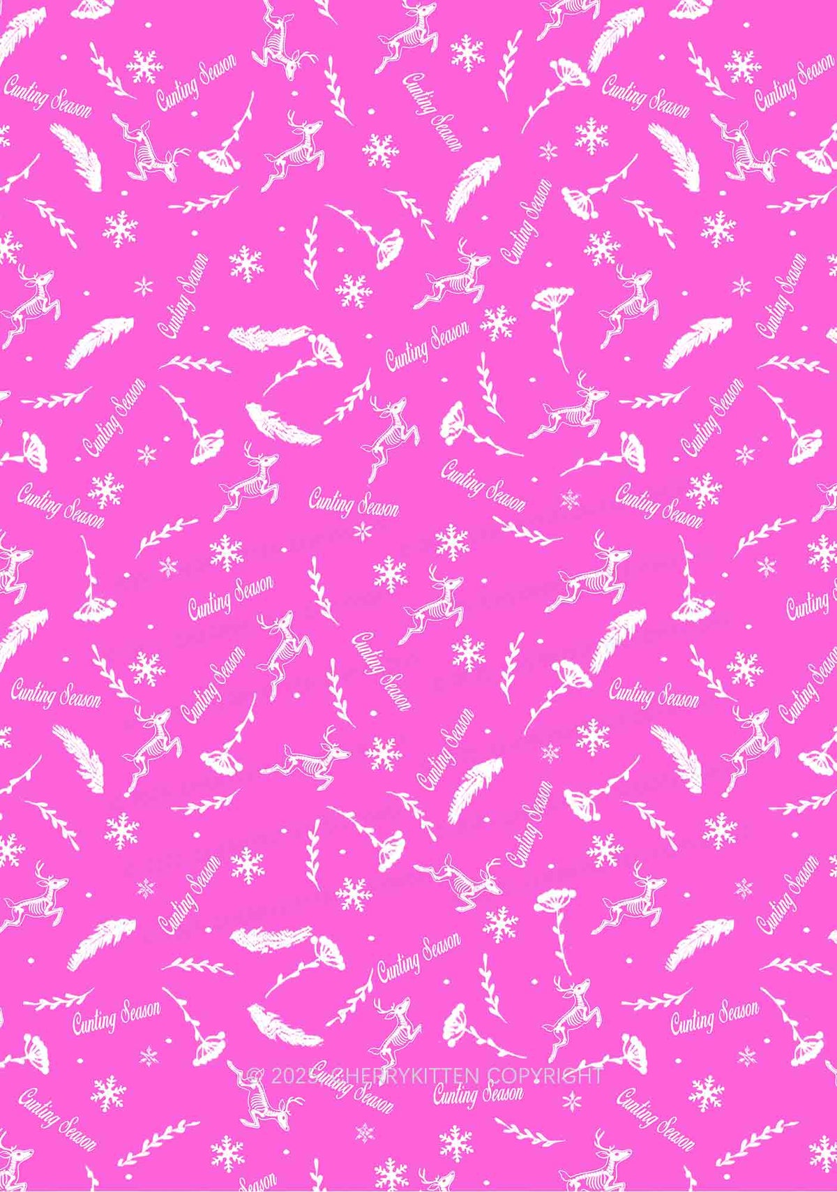 Christmas Cunting Season Y2K Print Slip Dress Cherrykitten