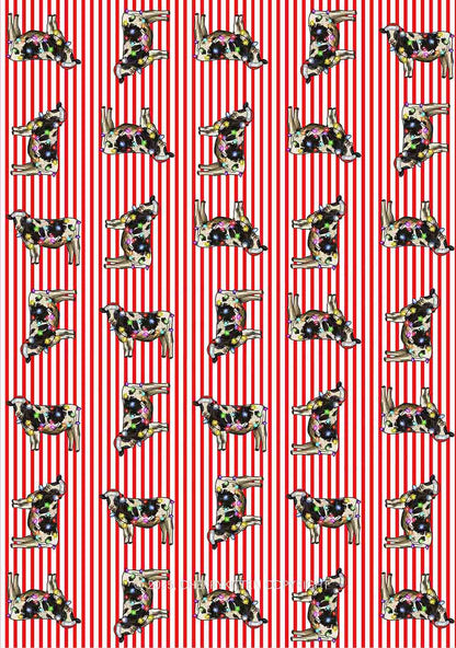 Christmas Cow Y2K Print Slip Dress Cherrykitten