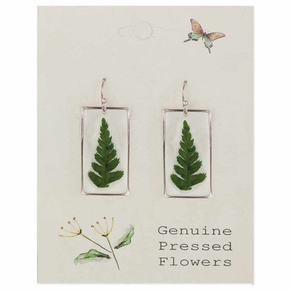 Cottage Floral Dried Fern Earrings