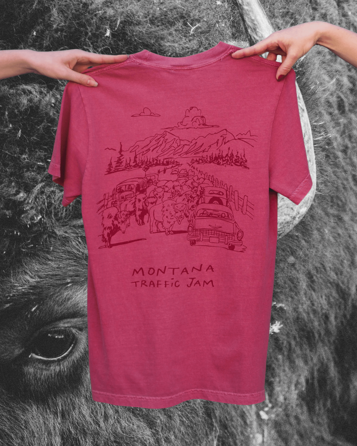 "Montana Traffic Jam" Tee in Brick