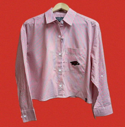 University of Arkansas Logo Patch Striped Buttondown