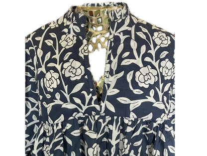 Chloe Top-Blue/White