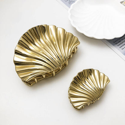 Large Seashell Hair Claw Clip - Gold