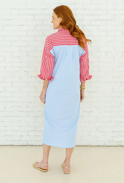 Libby Stripe Dress- Red