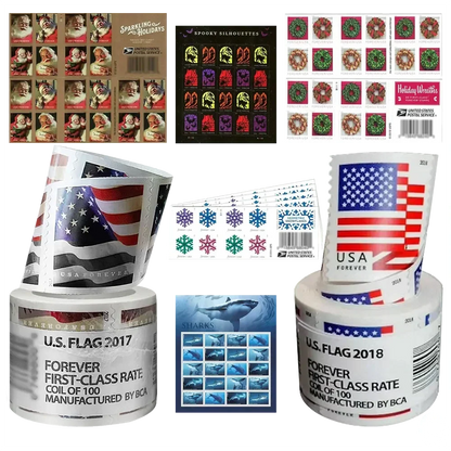 100-Pack: Mystery Forever Postage Stamps