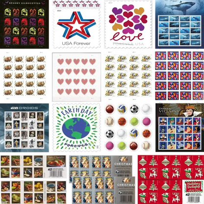 100-Pack: Mystery Forever Postage Stamps