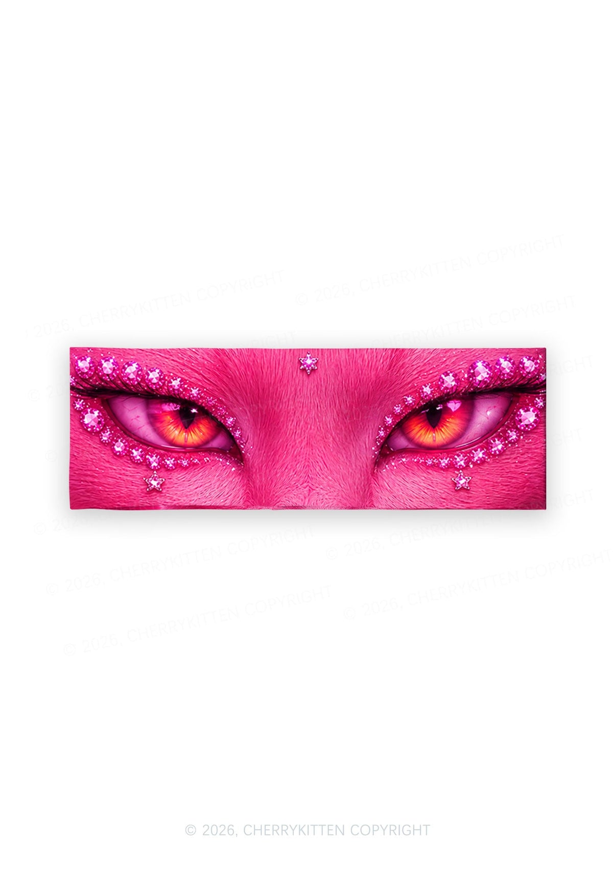 Pink Eyeshadow Cat Y2K Print Headband Cherrykitten