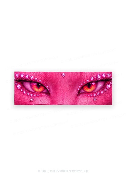 Pink Eyeshadow Cat Y2K Print Headband Cherrykitten