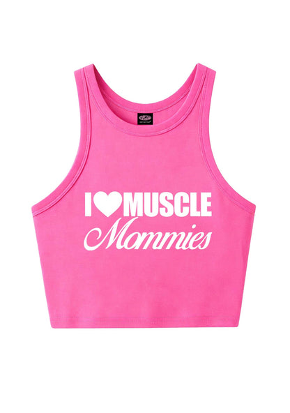 I Love Muscle Mommies Y2K Crop Tank Top Cherrykitten