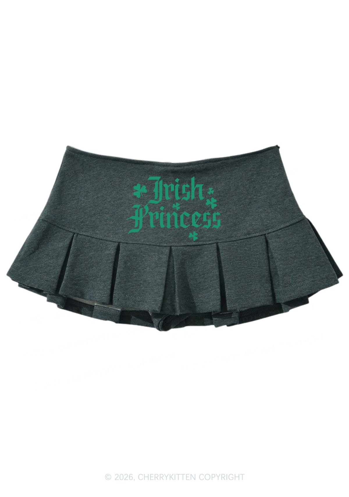 Irish Princess St Patricks Y2K Mini Pleated Skirts Cherrykitten