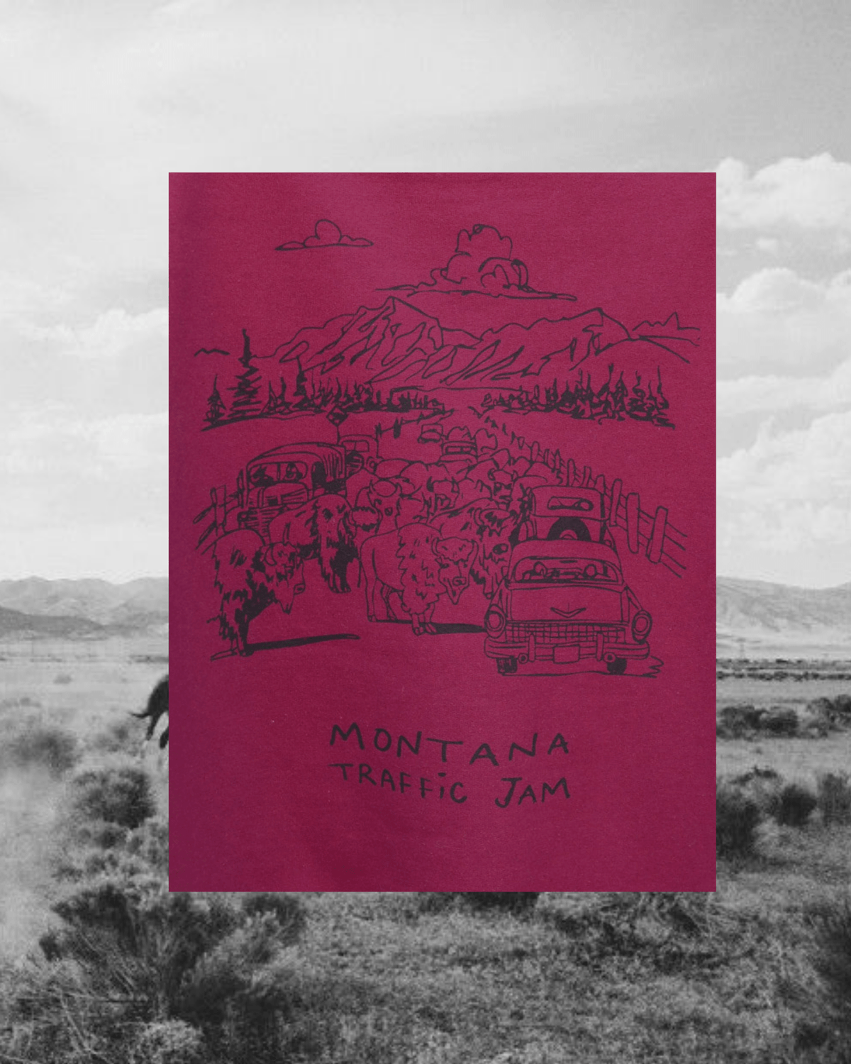 "Montana Traffic Jam" Pullover in Maroon