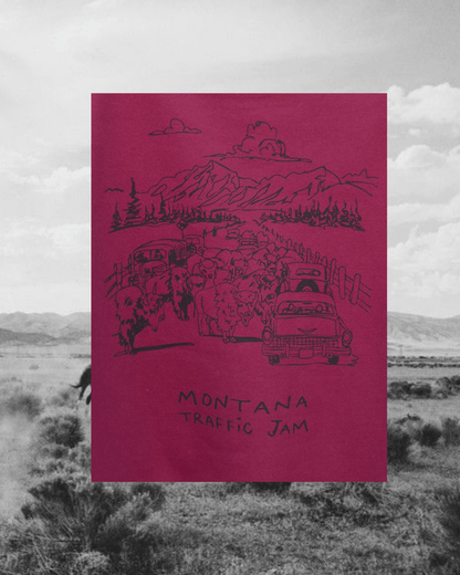"Montana Traffic Jam" Pullover in Maroon