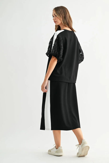Jayla Skirt-Black/White