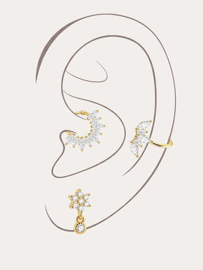 KOSINER 925 Sterling Silver Multi-Style Butterfly Flower Earring Set