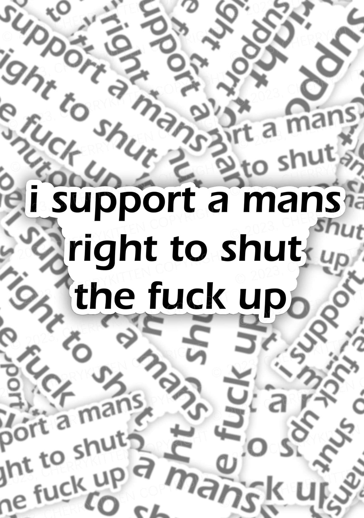 I Support A Mans Right 1Pc Y2K Sticker Cherrykitten