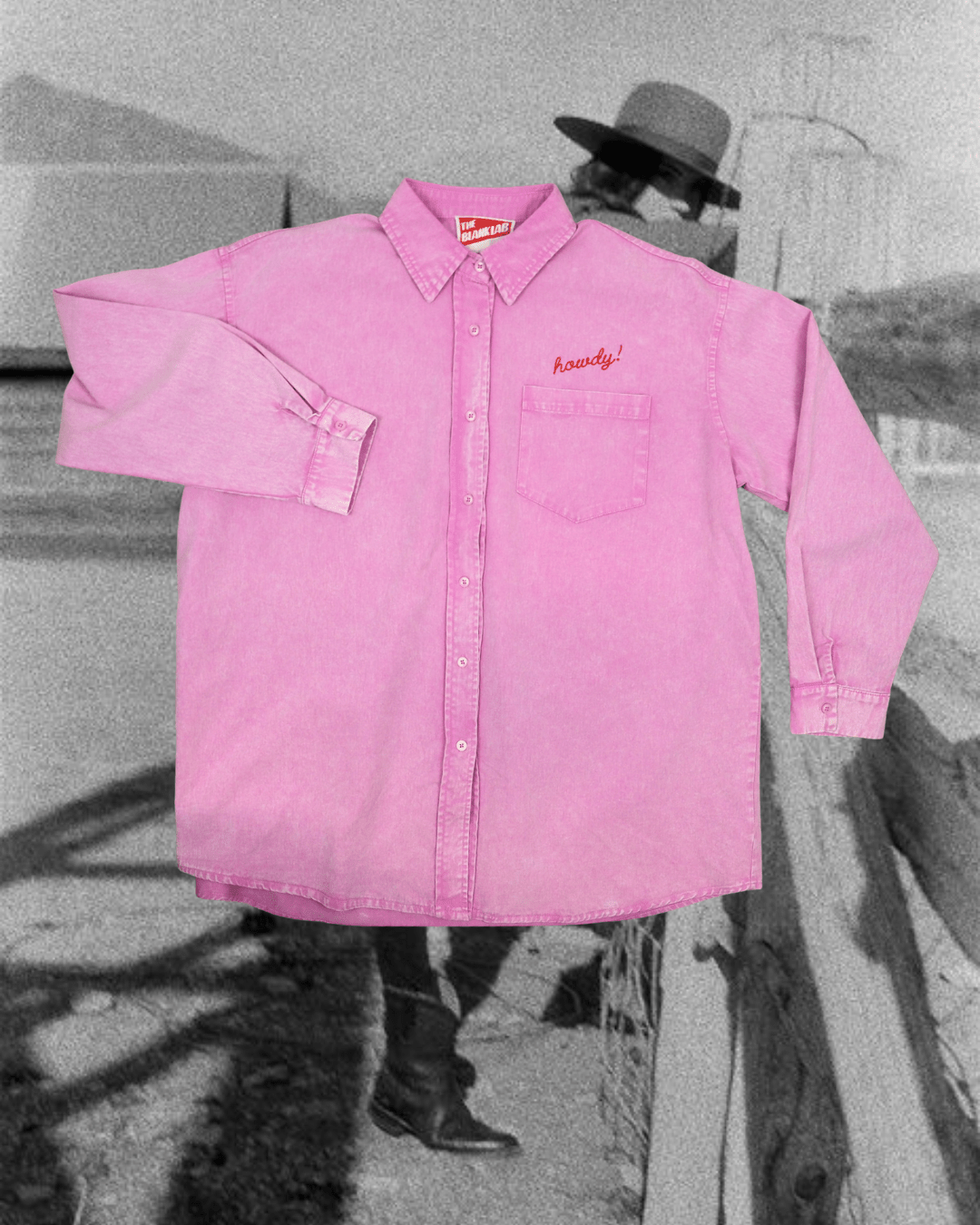 "Howdy!" Button Up in Pink