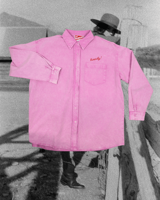 "Howdy!" Button Up in Pink