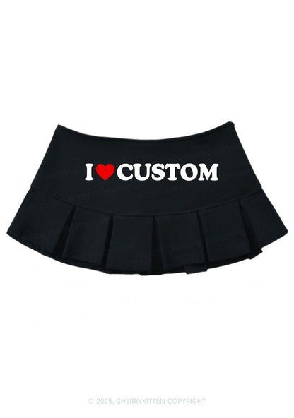 I Love Custom Valentine's Day Y2K Mini Pleated Skirts Cherrykitten