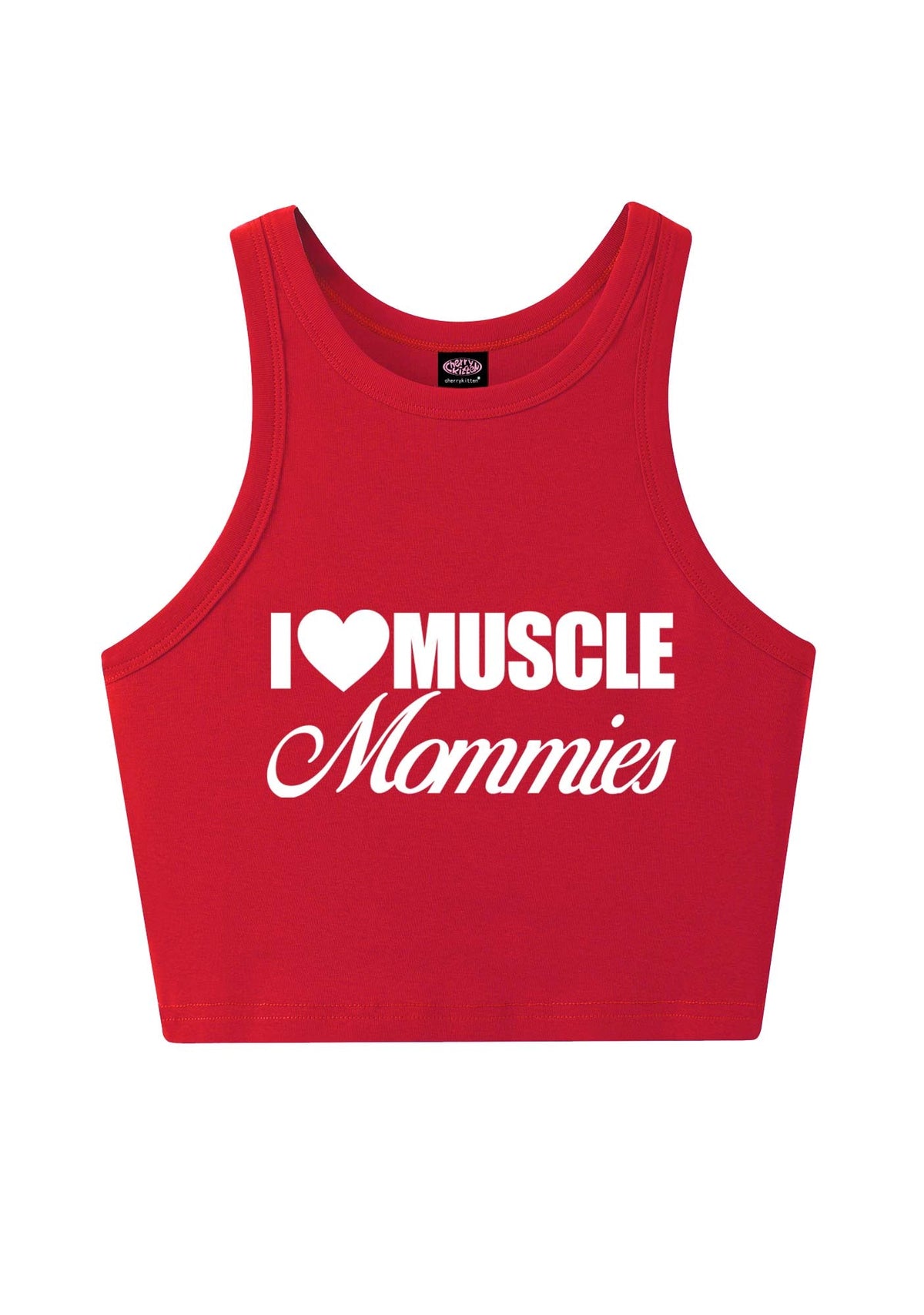 I Love Muscle Mommies Y2K Crop Tank Top Cherrykitten
