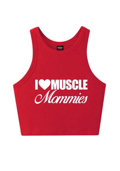 I Love Muscle Mommies Y2K Crop Tank Top Cherrykitten