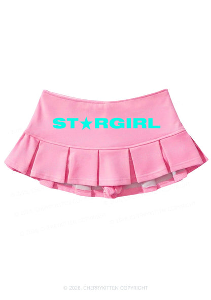 Red Stargirl Y2K Mini Pleated Skirts Cherrykitten
