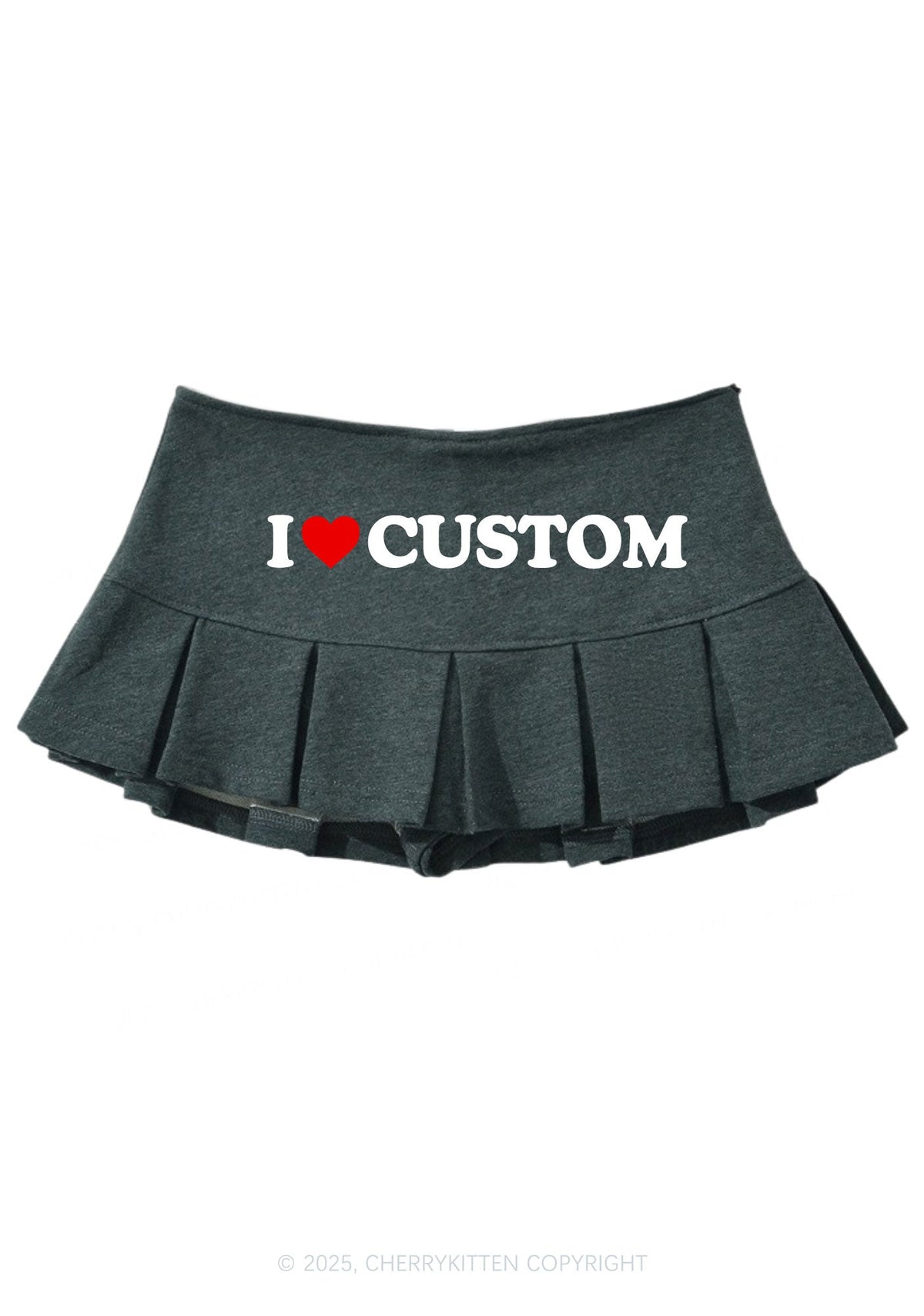 I Love Custom Valentine's Day Y2K Mini Pleated Skirts Cherrykitten