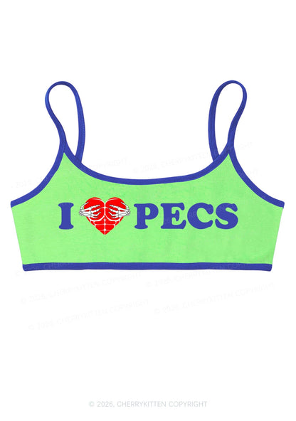 I Love Pecs Y2K Super Crop Cami Cherrykitten