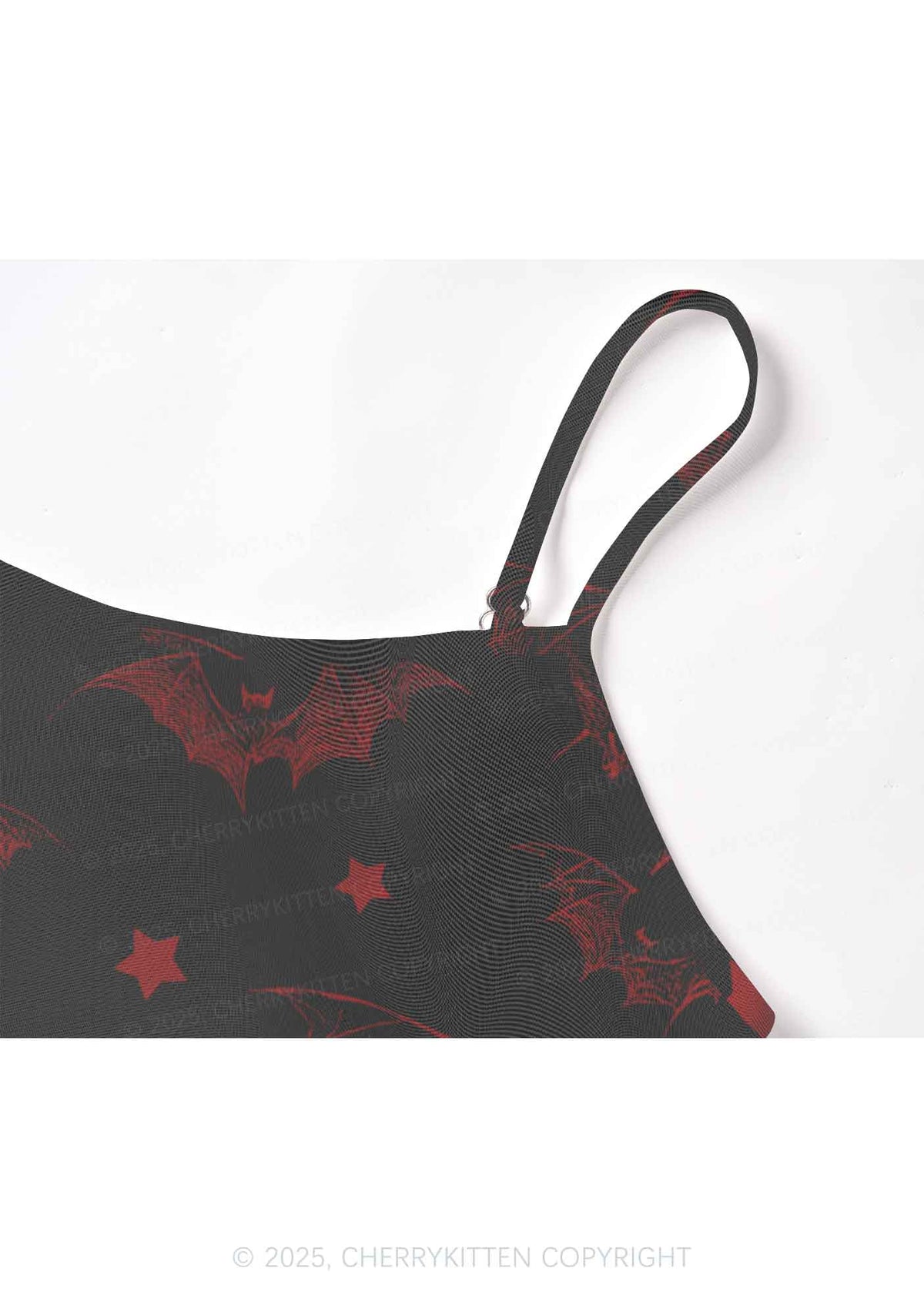 Bat And Star Y2K Print Slip Dress Cherrykitten