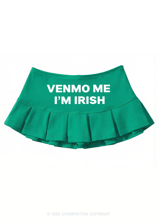Venmo Me Im Irish St Patricks Y2K Mini Pleated Skirts Cherrykitten