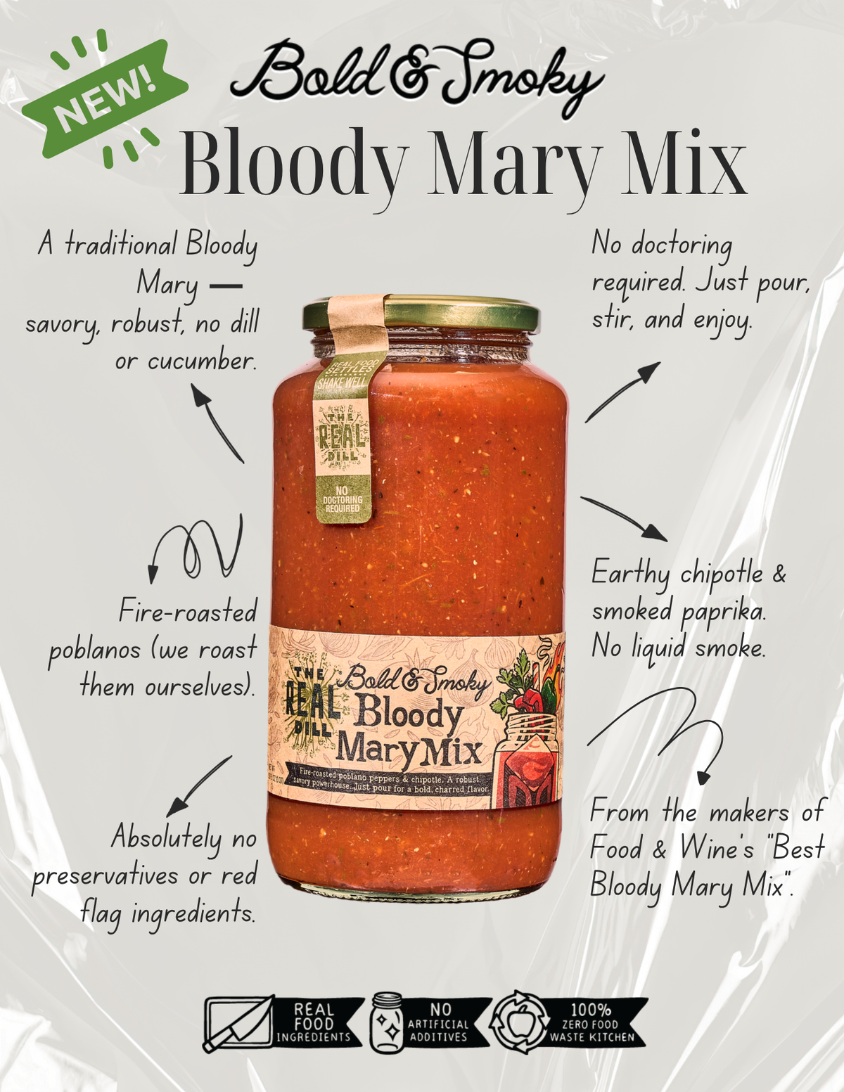 The Real Dill - Bold & Smoky Bloody Mary Mix -32 oz
