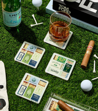 Golf Matchbook Coasters